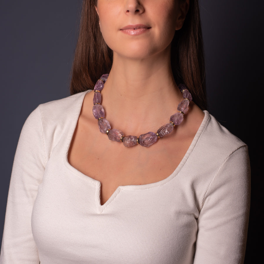 Amethyst Collier, naturbelassen - Goldschmiedekunst Hein