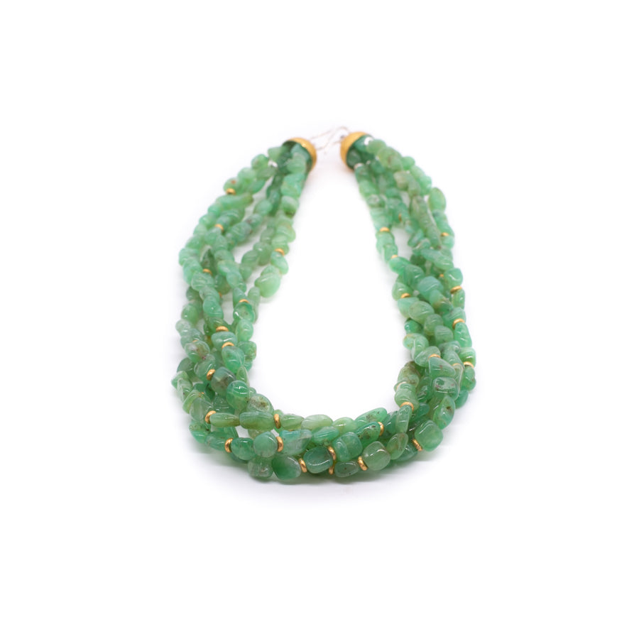 Chrysopras Kette - Goldschmiedekunst Hein