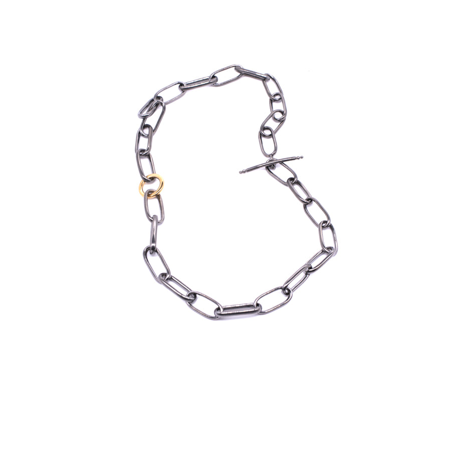Silberkette mit Goldöse - Goldschmiedekunst Hein