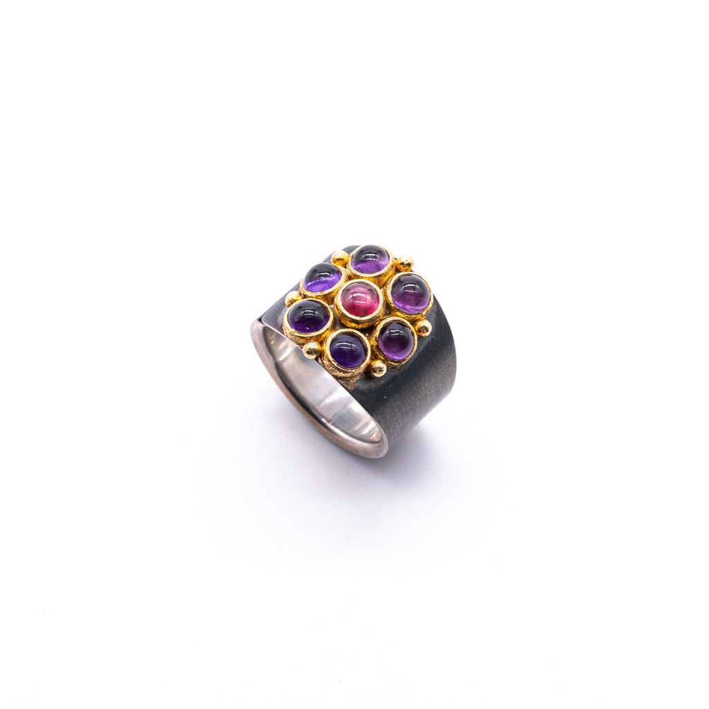Amethyst/Rubin Ring - Goldschmiedekunst Hein