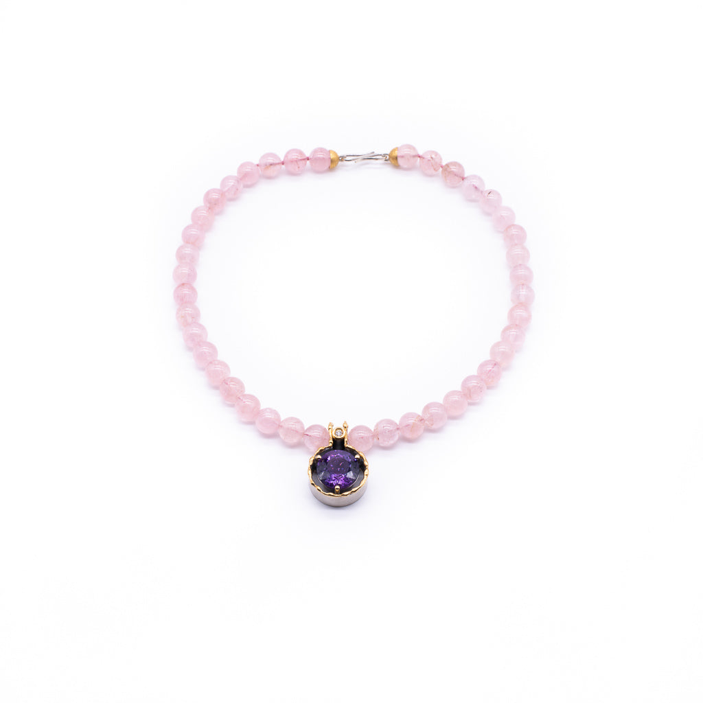 Amethyst/Morganit Collier - Goldschmiedekunst Hein