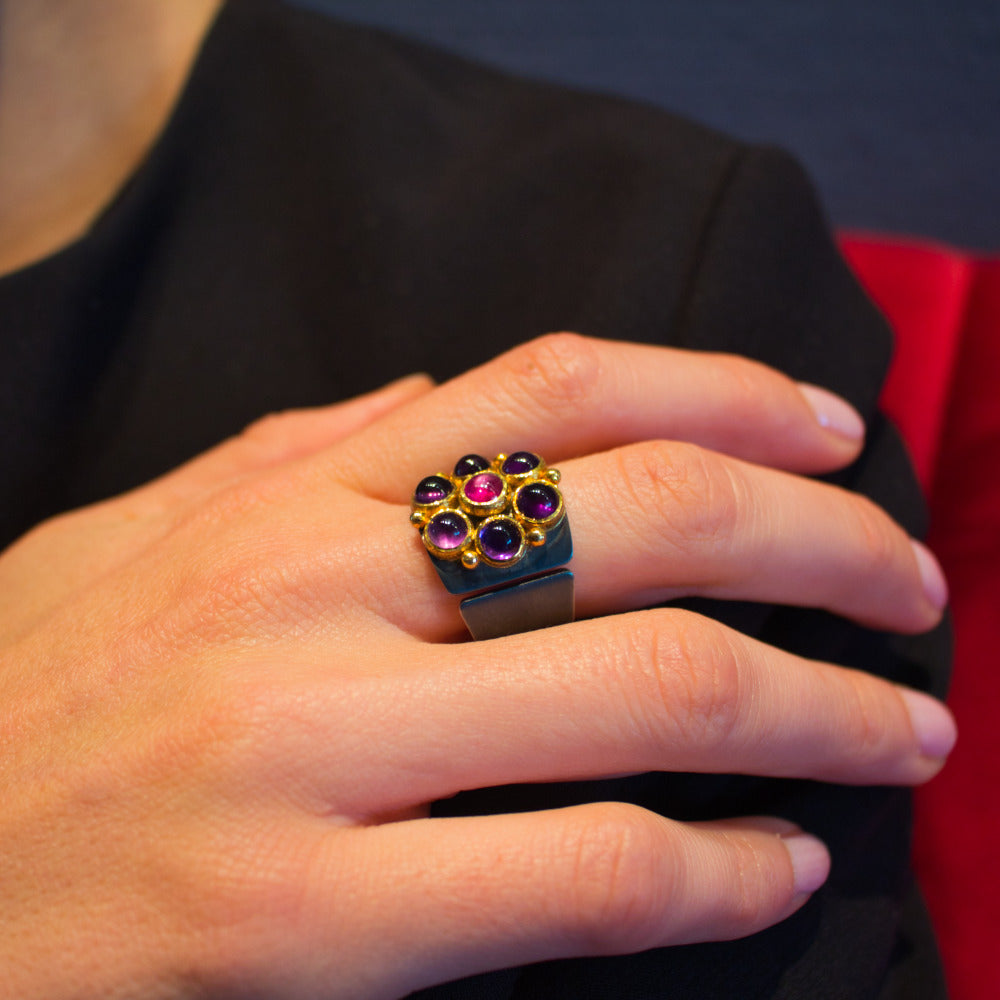 Amethyst/Rubin Ring - Goldschmiedekunst Hein